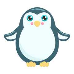 Obraz premium Cute penguin vector illustration. Flat design.
