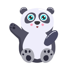 Cute panda bear vector illustration. Flat design.