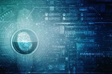 Obraz premium Fingerprint Scanning Technology Concept 2d Illustration