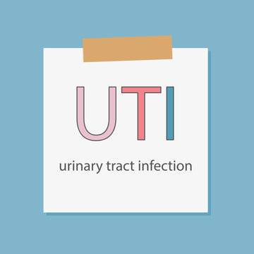 UTI Urinary Tract Infection written in notebook paper- vector illustration