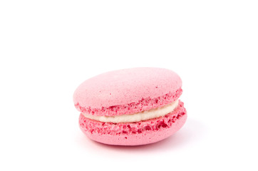 French macaron cookies on white background.Sweet dessert.