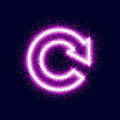 Glowing arrow on dark background. Vector illustration.