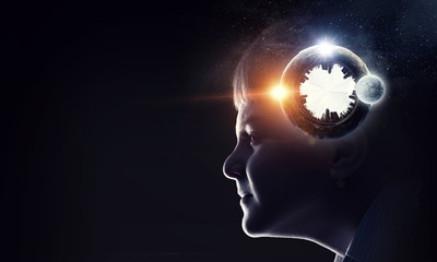 Exploring this great world . Mixed media