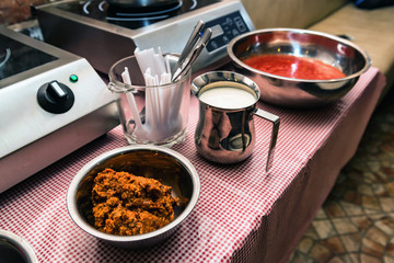Interior of kitchen for cooking workshop