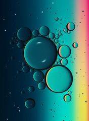 Oil Bubbles Isolated on White Background, Closeup Collagen Emulsion in Water. Illustration. Gold Serum Droplets.