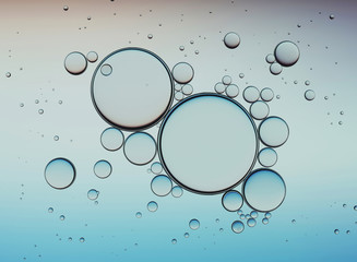 Oil Bubbles Isolated on White Background, Closeup Collagen Emulsion in Water. Illustration. Gold Serum Droplets.