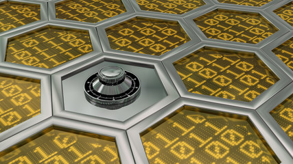 Safe Lock with Binäry Code yellow