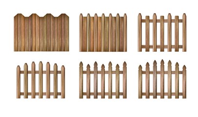 wood fence isolated on white