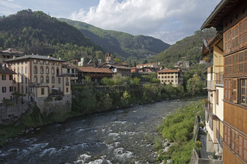 Mastellone river in Varallo Sesia, italy