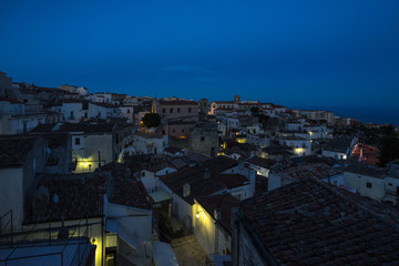 Evening in Monte Sant'Angelo, a famous town in the Gargano peninsula, Apulia, Italy