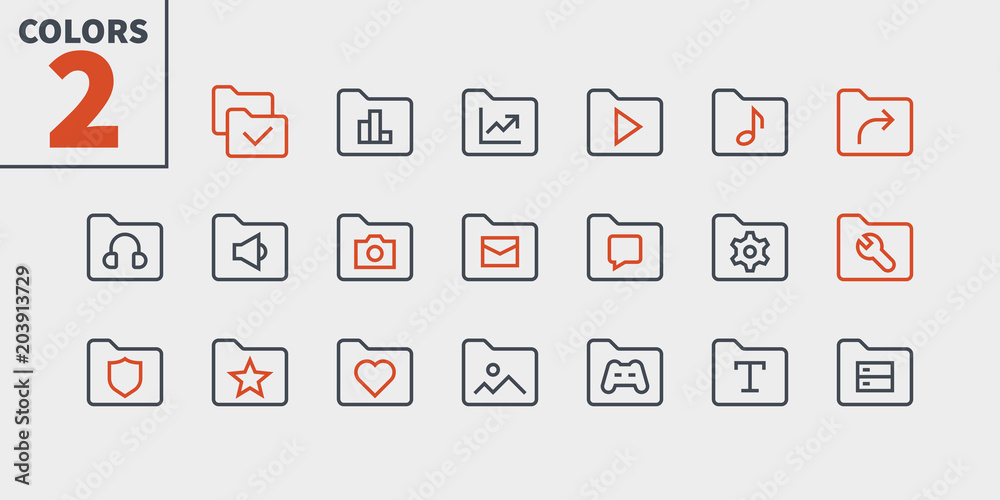 Poster folder ui pixel perfect well-crafted vector thin line icons 48x48 ready for 24x24 grid for web graph