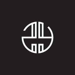 Obraz premium Initial letter ZY, minimalist line art monogram circle shape logo, white color on black background