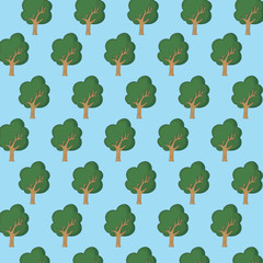 background of trees pattern over white background, colorful design. vector illustration