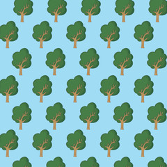 background of trees pattern over white background, colorful design. vector illustration