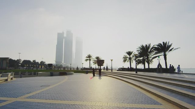 Abu Dhabi's skyscrapers seen on a sunny day