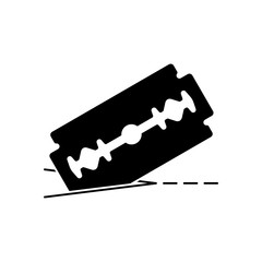 razor blade and cutting line. simple icon