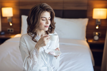 Attractive young girl in the hotel