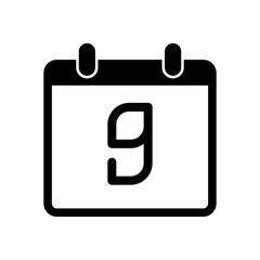 Obraz premium calendar with 9 day, simple icon
