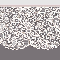 Lace Ribbons. Horizontal Seamless Patterns.