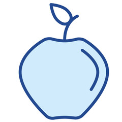 Apfel mit Blatt Vector Icon Illustration