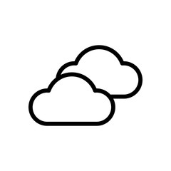 Mostly cloudy icon. Simple linear icon with thin outline