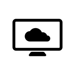 database, cloud technology, computer and cloud. simple icon