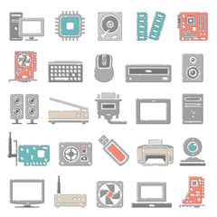 Outline Color Icons - Computer Hardware