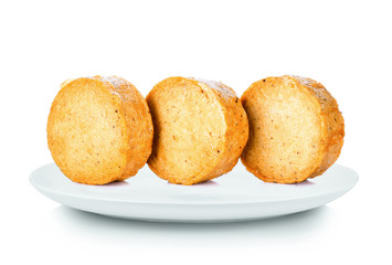 Fototapeta premium Vietnamese Pork Sausage fried in white plate on white background
