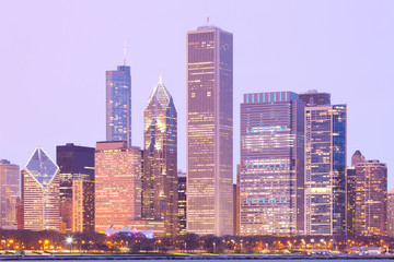 Downtown city skyline, Chicago, Illinois, USA
