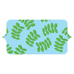 Fototapeta na wymiar decorative banner with leaves pattern over white background, colorful design. vector illustration