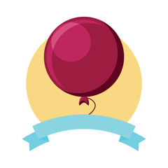 emblem with balloon icon over white background, colorful design. vector illustration