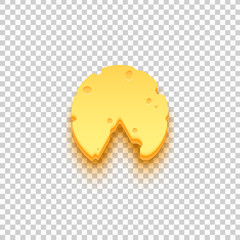 Piece of cheese icon. Illustration isolated on transparent background. Graphic concept for your design