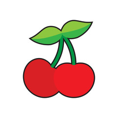 cherry icon, sweet cherries, vector
