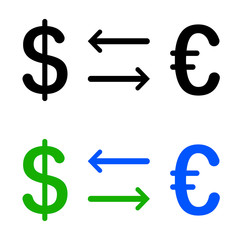 Conversion of dollar and euro icon