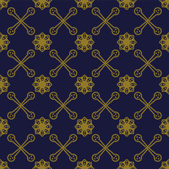 Fototapeta premium Antique seamless background Round Curve Cross Frame Flower