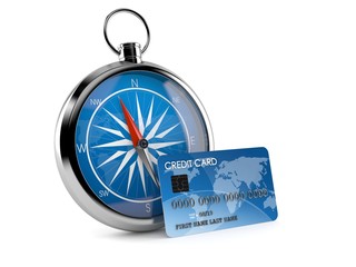 Compass with credit card