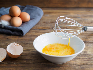 Rohe Eier in einer Schüssel