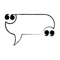 sketch of speech bubble with quotation marks over white background, vector illustration