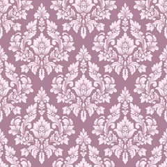 Fotobehang Vector damask seamless pattern background. Classical luxury old fashioned damask ornament, royal victorian seamless texture for wallpapers, textile, wrapping. Exquisite floral baroque template. © garrykillian