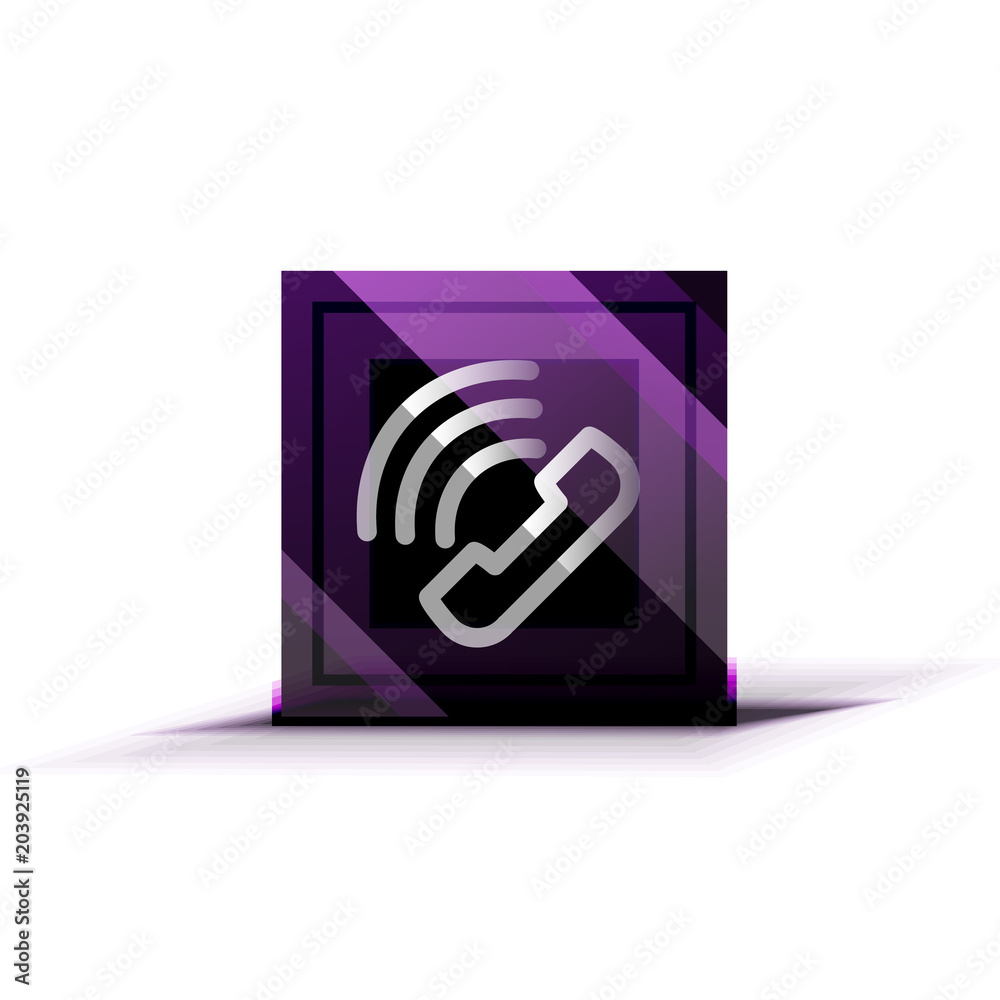 Wall mural vector phone support web button