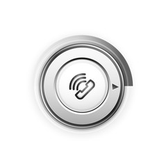 Phone button, call support idea, vector illustration