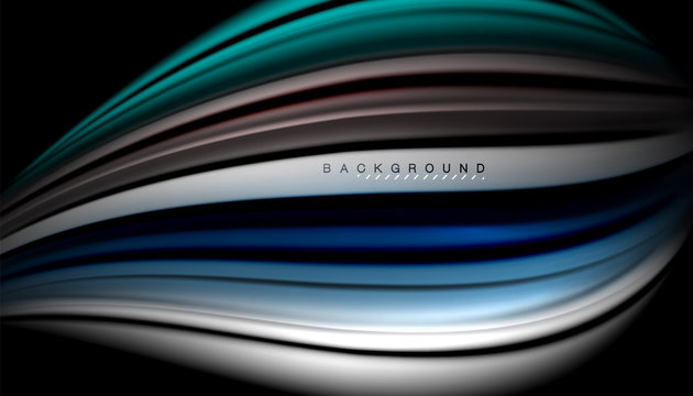 Abstract wave lines fluid color stripes