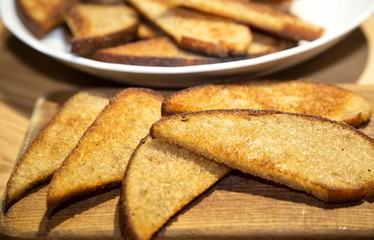 Dried bread. Toasts background