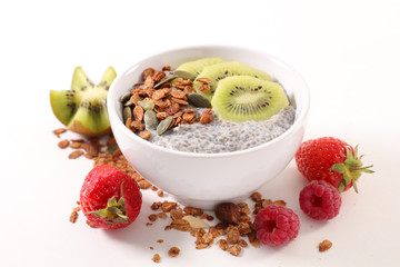 healthy breakfast with chia and fruit