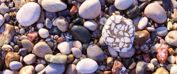 Sea stones background.
