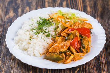 food cuisine Rice with chiken