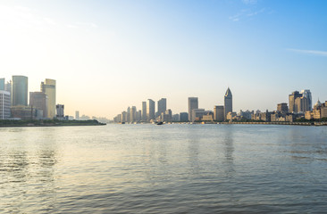 Fototapeta na wymiar panoramic cityskyline in shanghai china