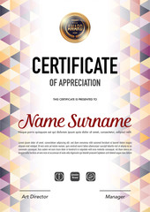 Fototapeta premium Certificate template luxury and diploma style,vector illustration.