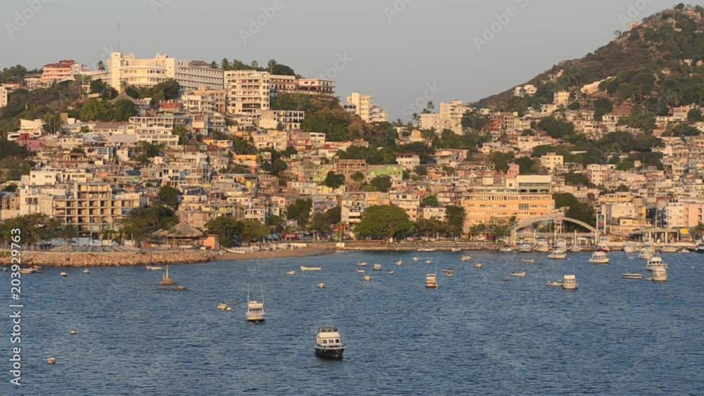 Wall mural panoramic view of the skyscraper riviera of acapulco mexico