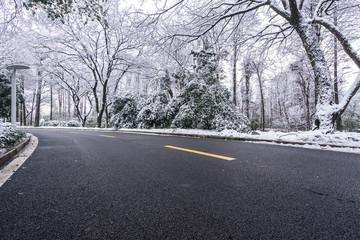 winter road cover snow